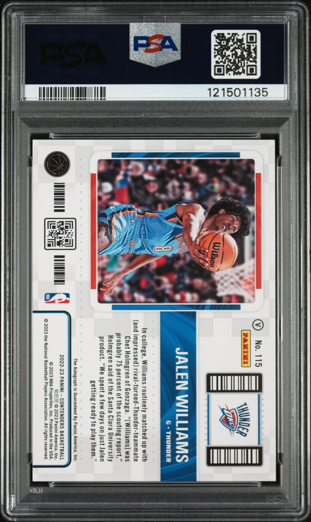 2022 Panini Contenders Jalen Williams Var-Autograph-Playoff PSA 9