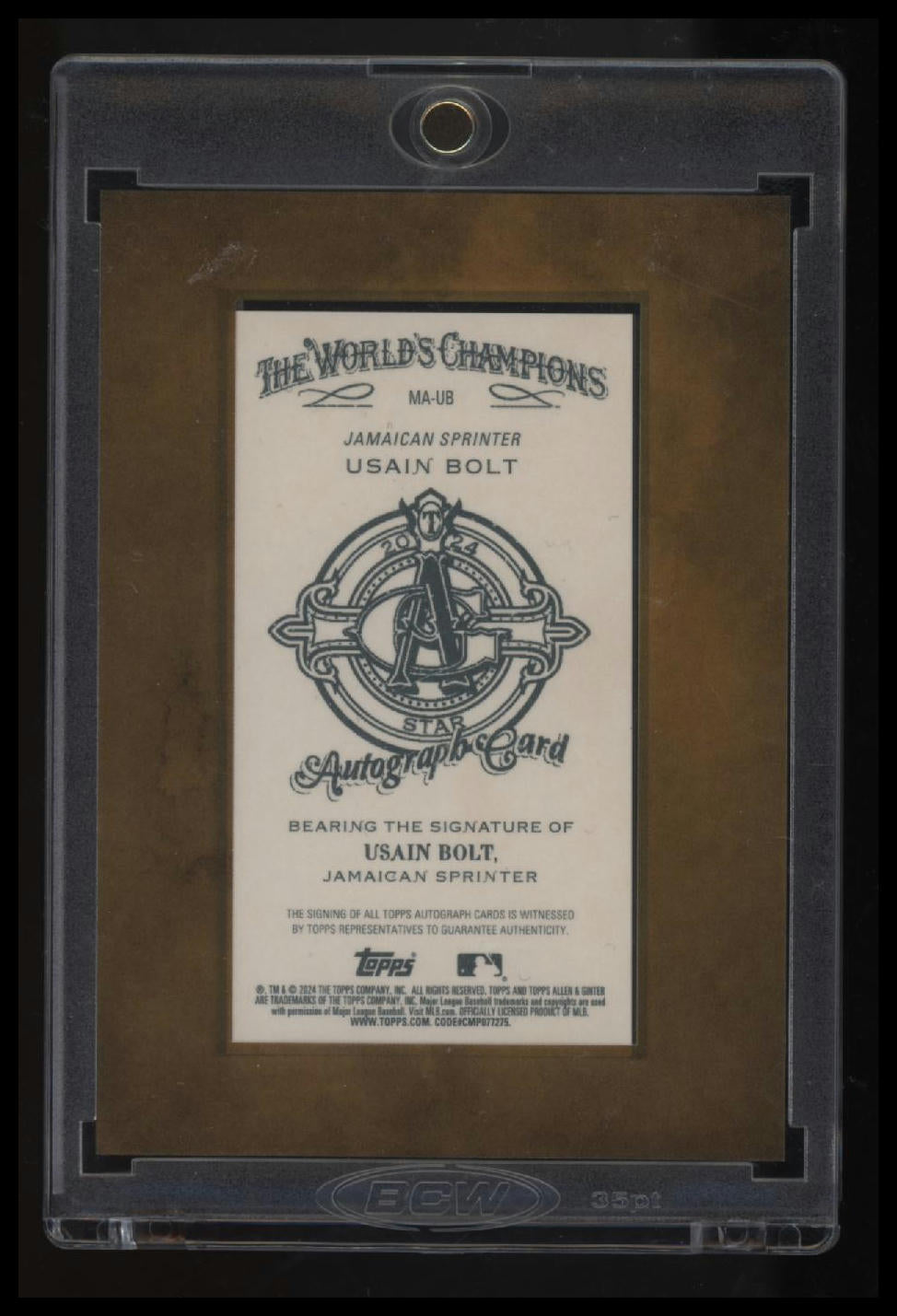 2024 Topps Allen &amp; Ginter Usain Bolt Framed Mini Non-Baseball Autographs