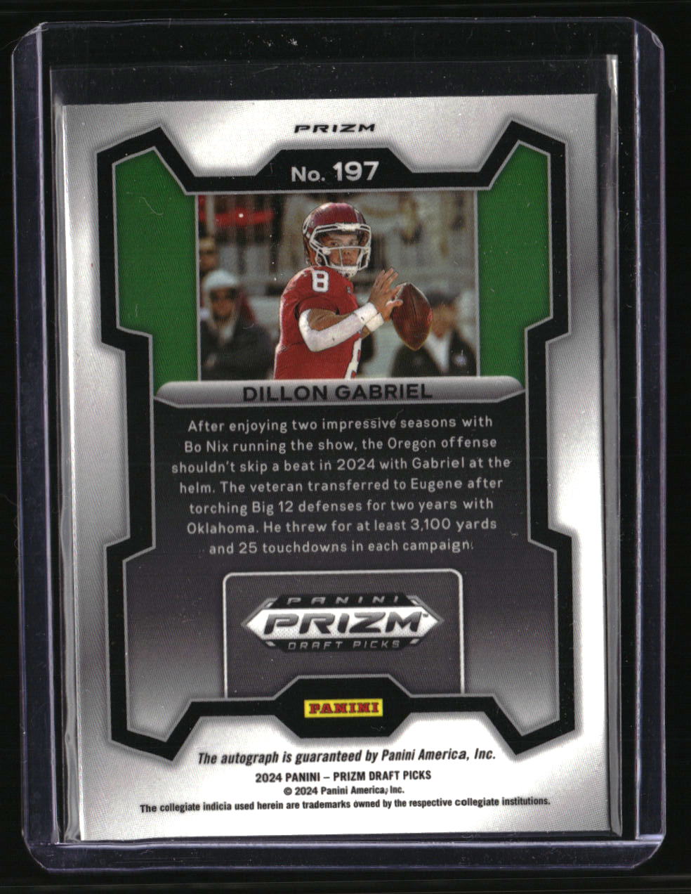 2024 Panini Prizm Draft Picks Dillon Gabriel Silver Prizm Autographs