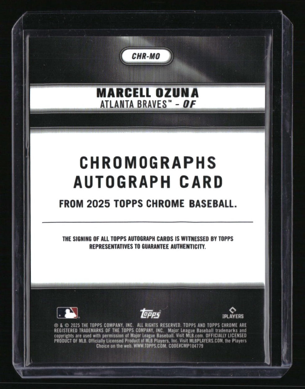 2025 Topps Chrome Marcell Ozuna Chromographs Black Refractors #/10