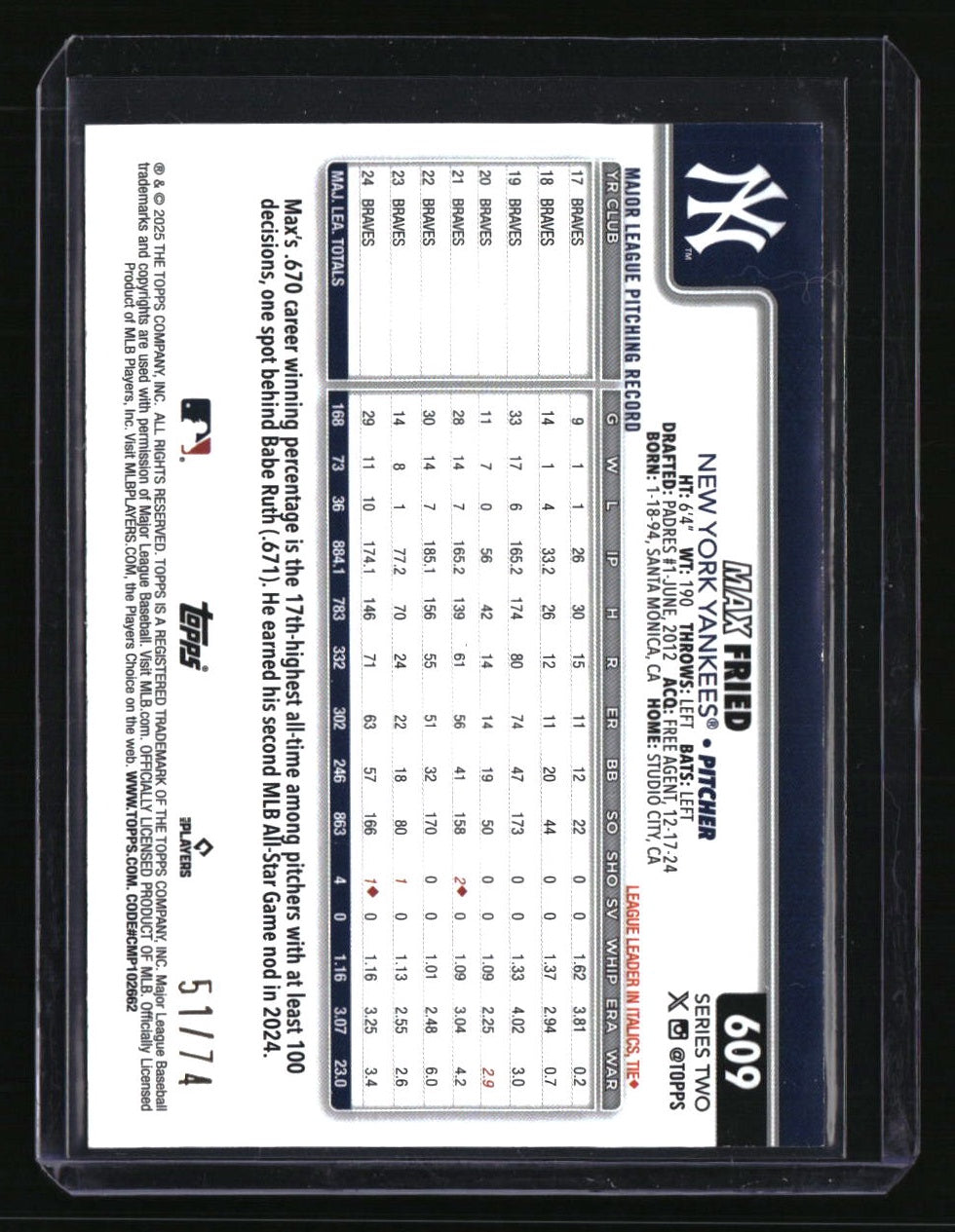 2025 Topps Max Fried Black #/74