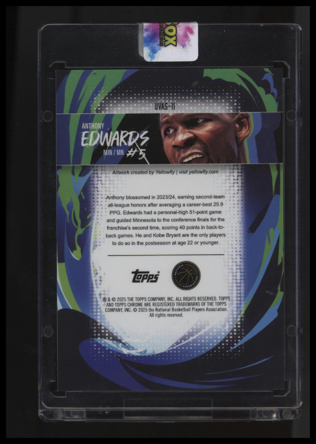 2024-25 Topps Chrome Anthony Edwards Ultra Violet All-Stars