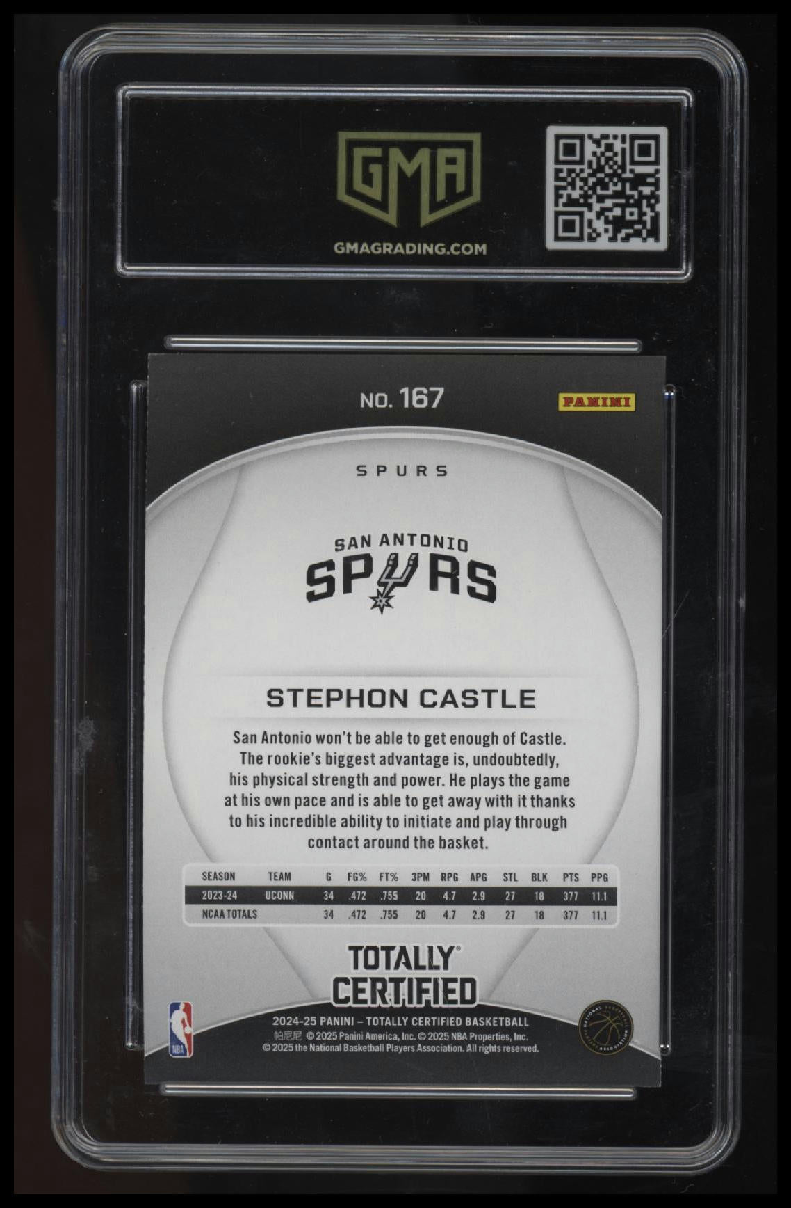 2024-25 Panini Totally Certified Stephon Castle Mirror GMA 10