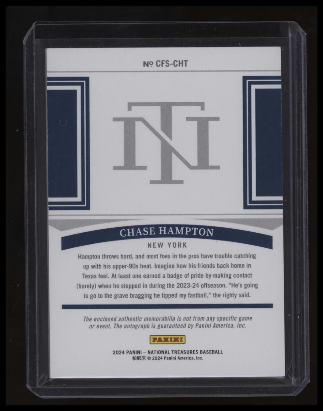 2024 Panini National Treasures Chase Hampton Clutch Factor Signatures #/49