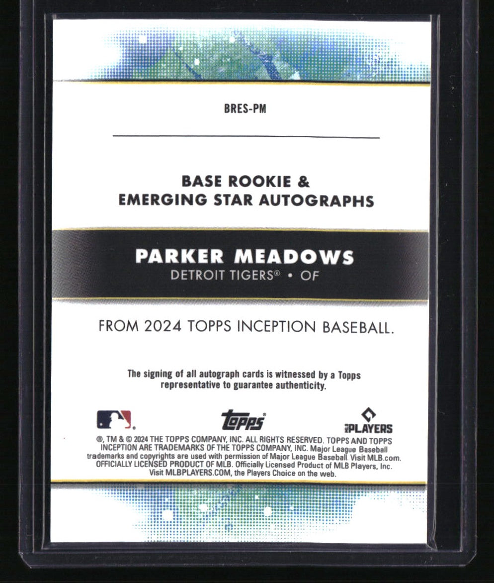 2024 Topps Inception Parker Meadows Rookie and Emerging Star Auto Magenta #/99