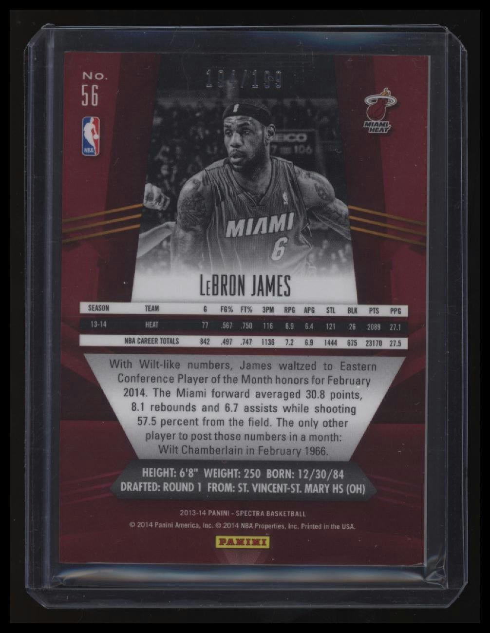 2013-14 Panini Spectra LeBron James #/199