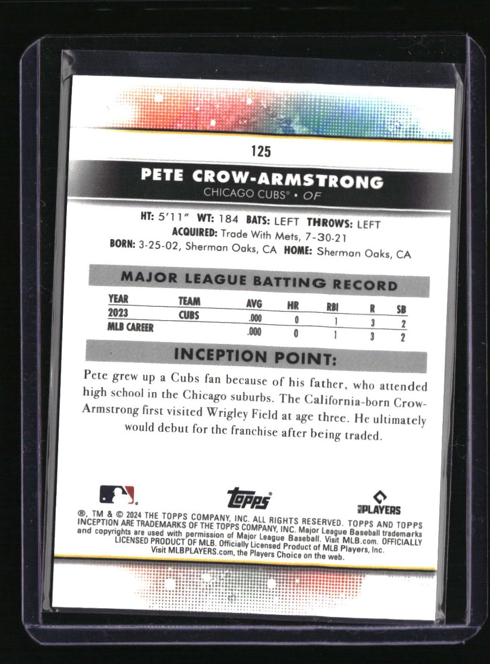 2024 Topps Inception Pete Crow-Armstrong