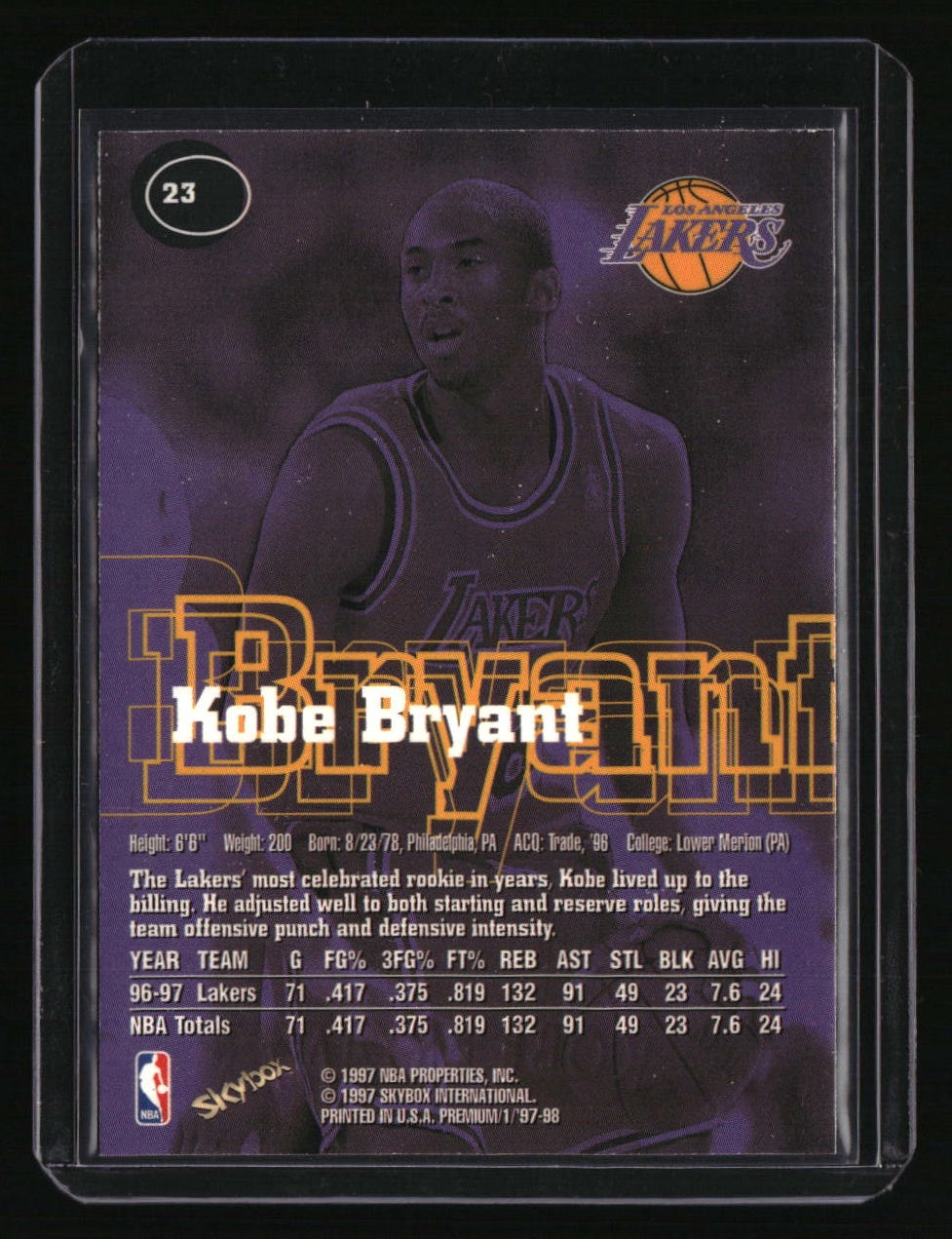 1997-98 SkyBox Premium Kobe Bryant
