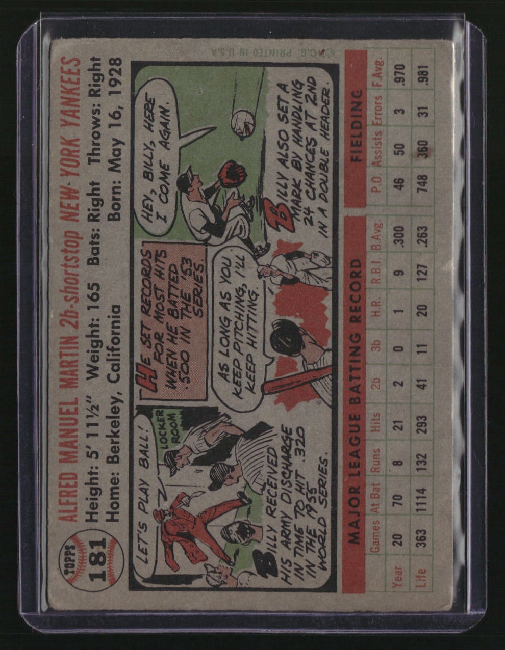 1956 Topps Billy Martin