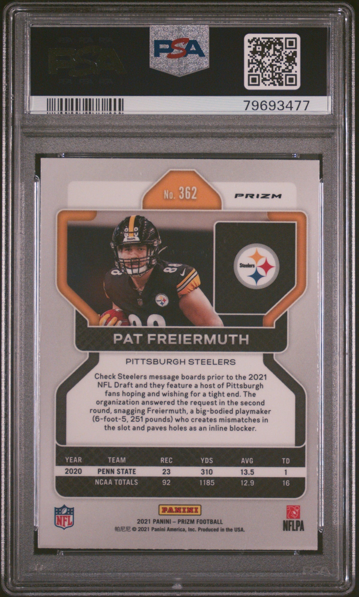 2021 Panini Prizm Pat Freiermuth Disco Prizm PSA 10
