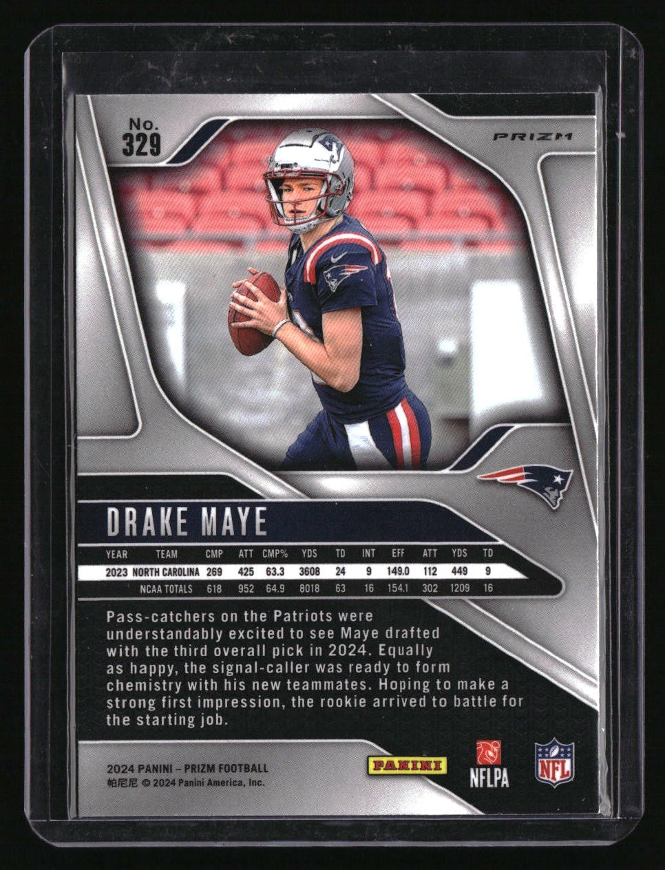 2024 Panini Prizm Drake Maye Orange Disco Prizm