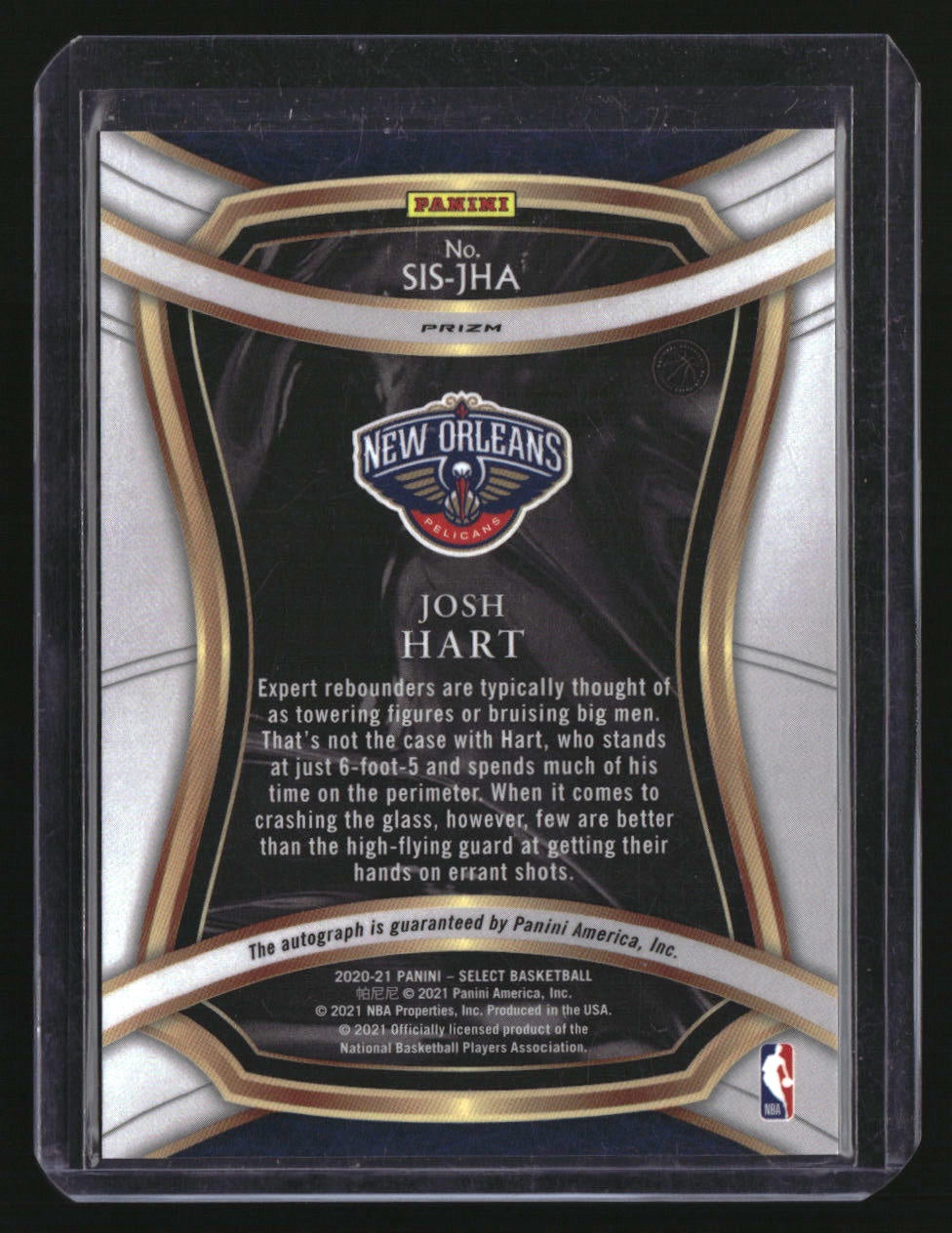 2020-21 Panini Select Josh Hart Signature Selections