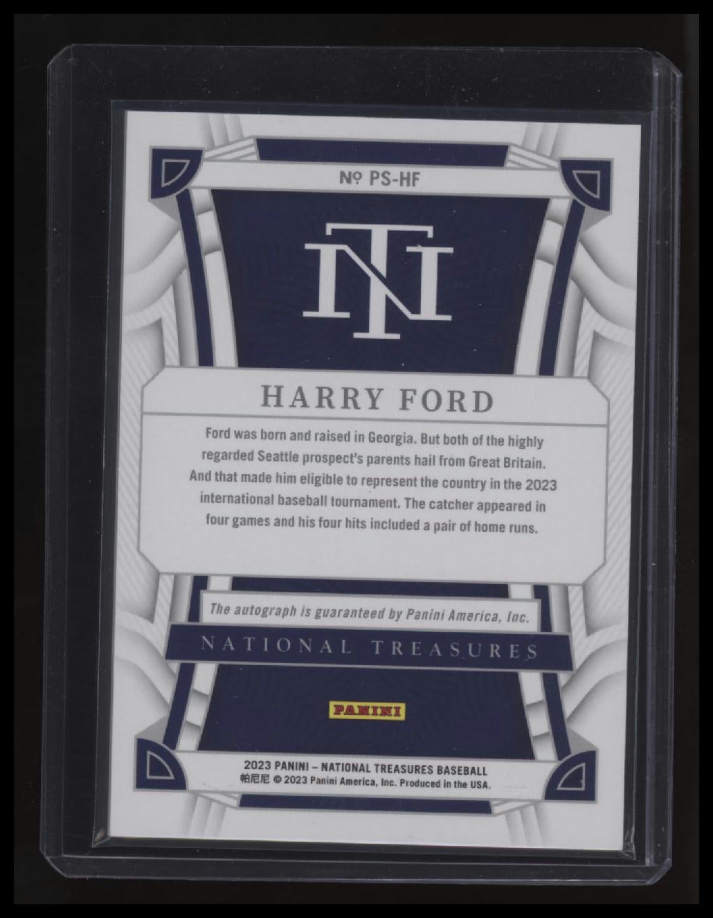 2023 Panini National Treasures Harry Ford Rookie Signatures Holo Silver #/10
