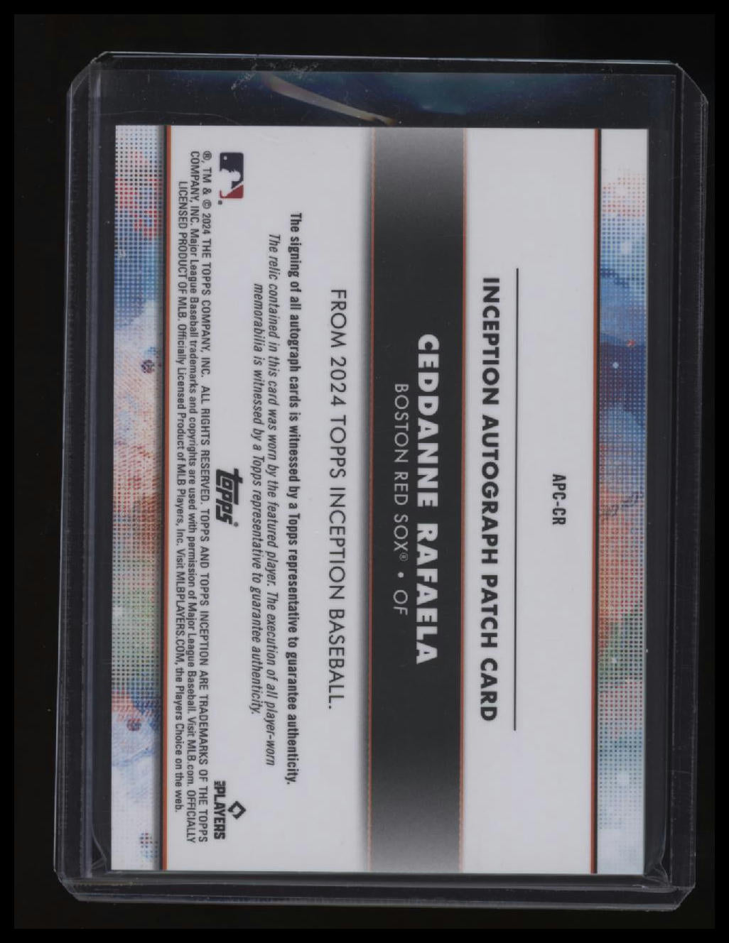 2024 Topps Inception Ceddanne Rafaela Rookie Patch Auto #/10