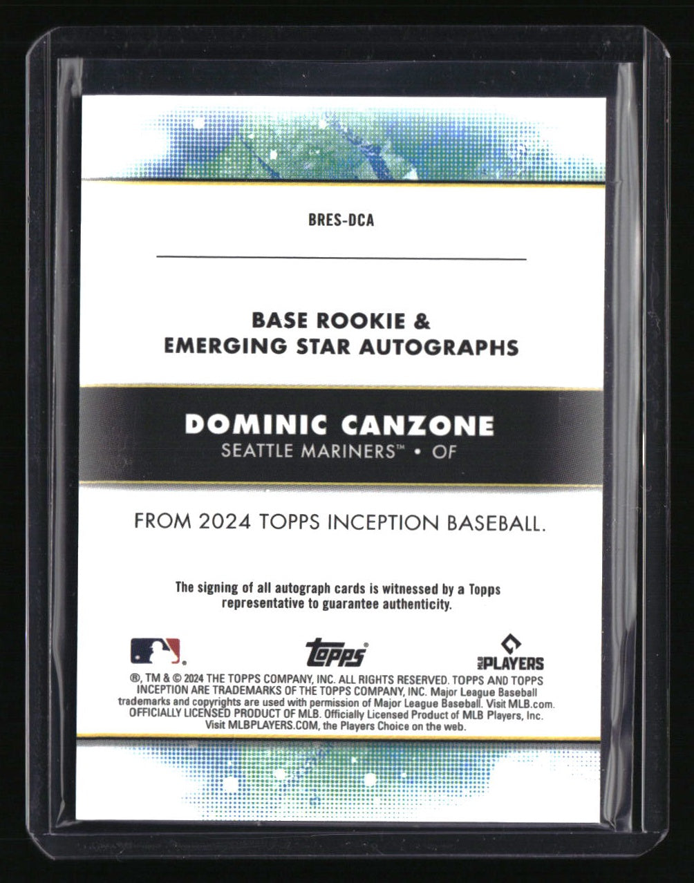 2024 Topps Inception Dominic Canzone Rookie and Emerging Star Autographs #/299