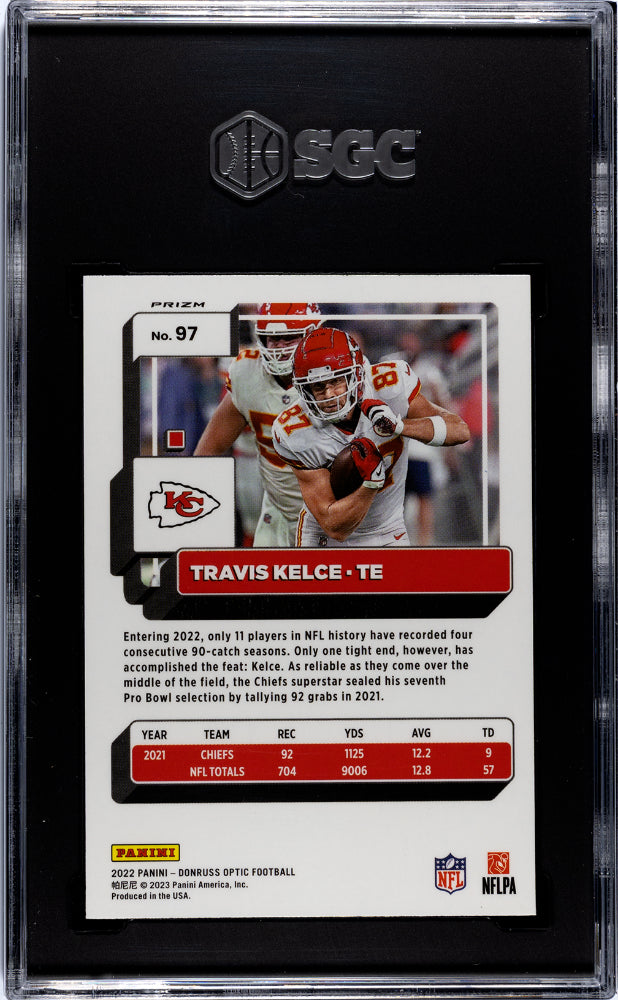 2022 Donruss Optic Travis Kelce Stars Prizm SGC 10