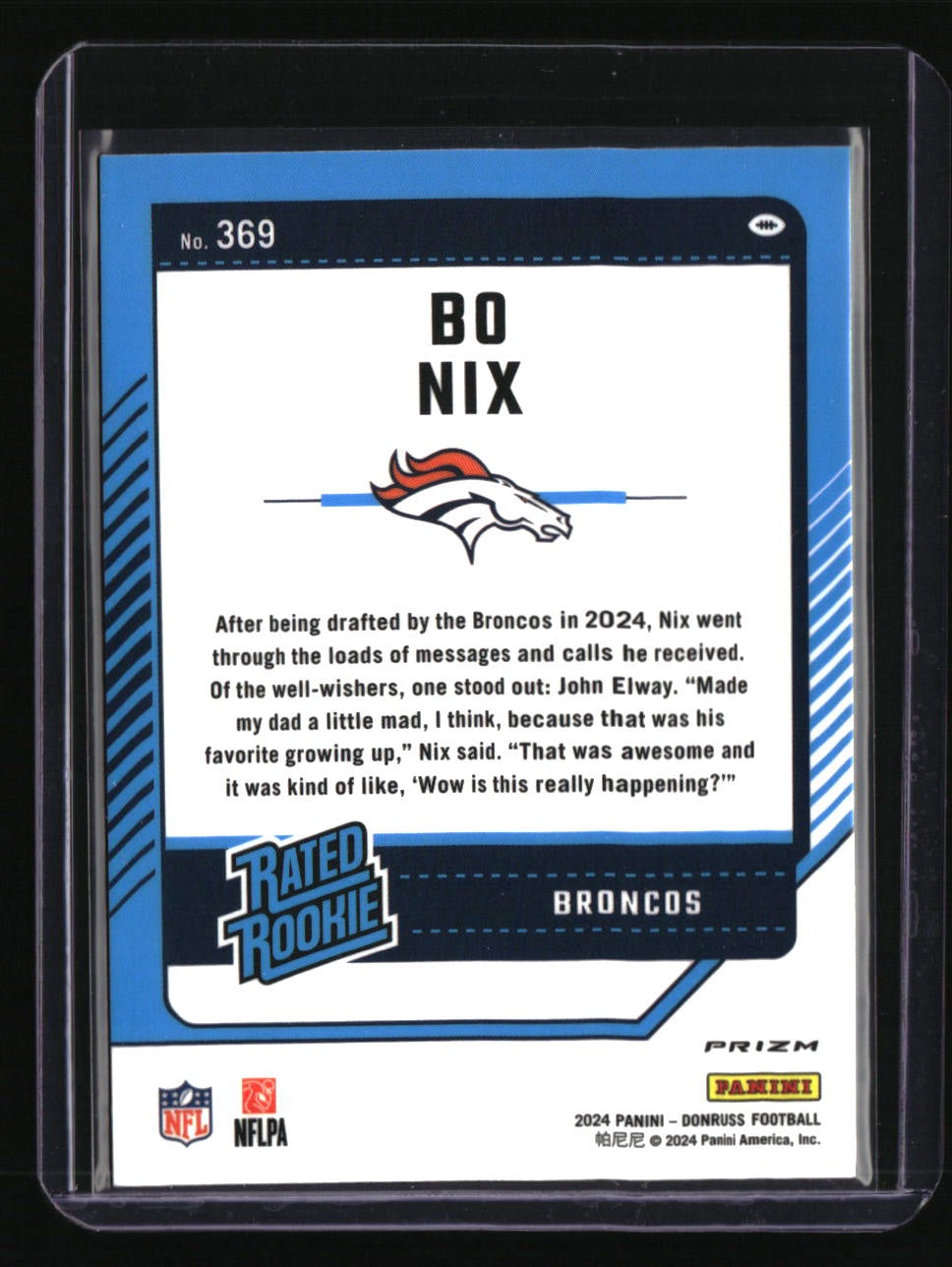 2024 Donruss Bo Nix Optic Rated Rookies Preview Red Wave