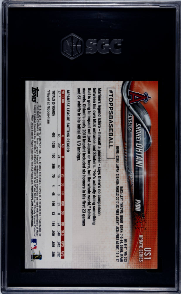 2018 Topps Update Shohei Ohtani SGC 10