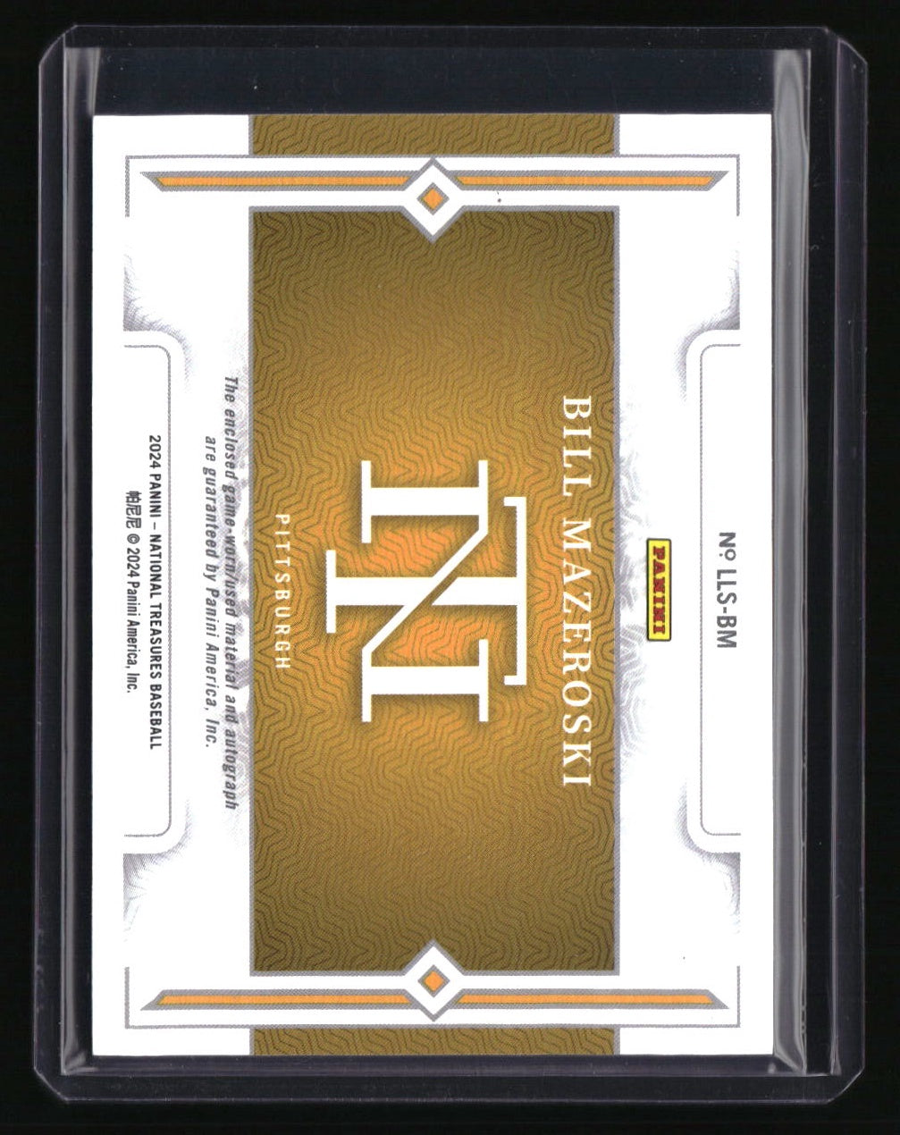 2024 National Treasures Bill Mazeroski Legendary Lumber Sigs. Holo Gold #/10