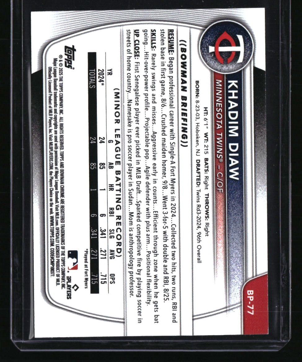 2025 Bowman Khadim Diaw Prospects Gold #/50
