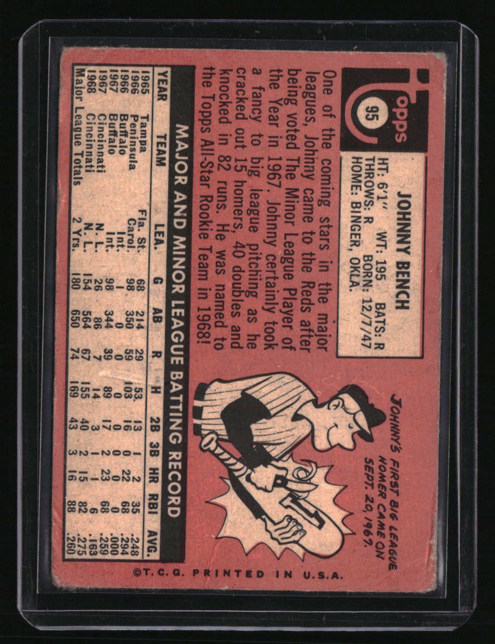 1969 Topps Johnny Bench