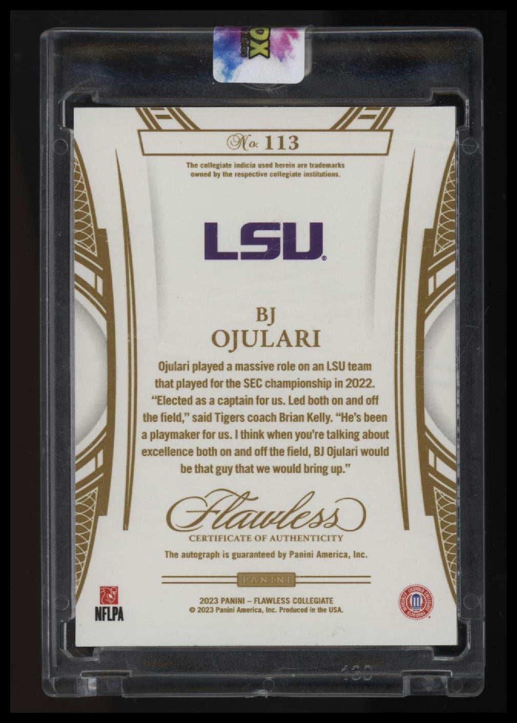 2023 Panini Flawless Collegiate BJ Ojulari Auto #/25