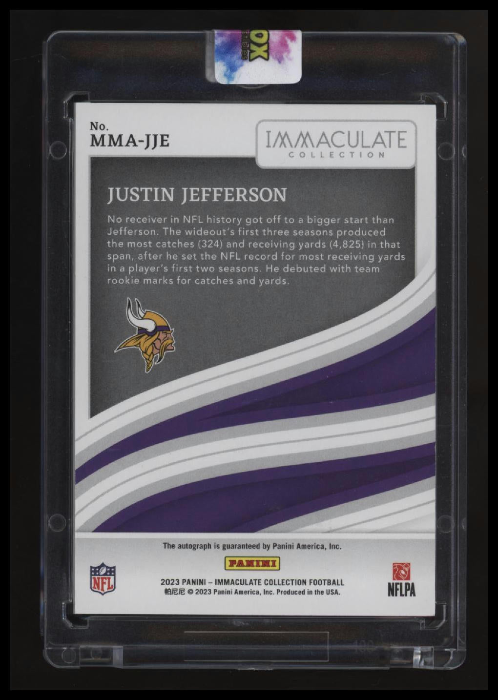 2023 Panini Immaculate Collection Justin Jefferson Modern Marks #/49