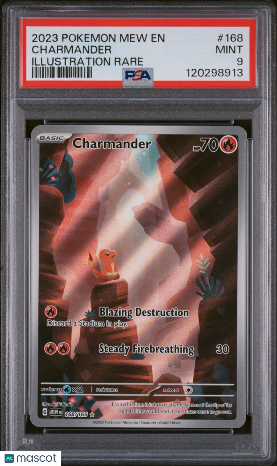 2023 Pokemon Mew En-151 Charmander Illustration Rare PSA 9
