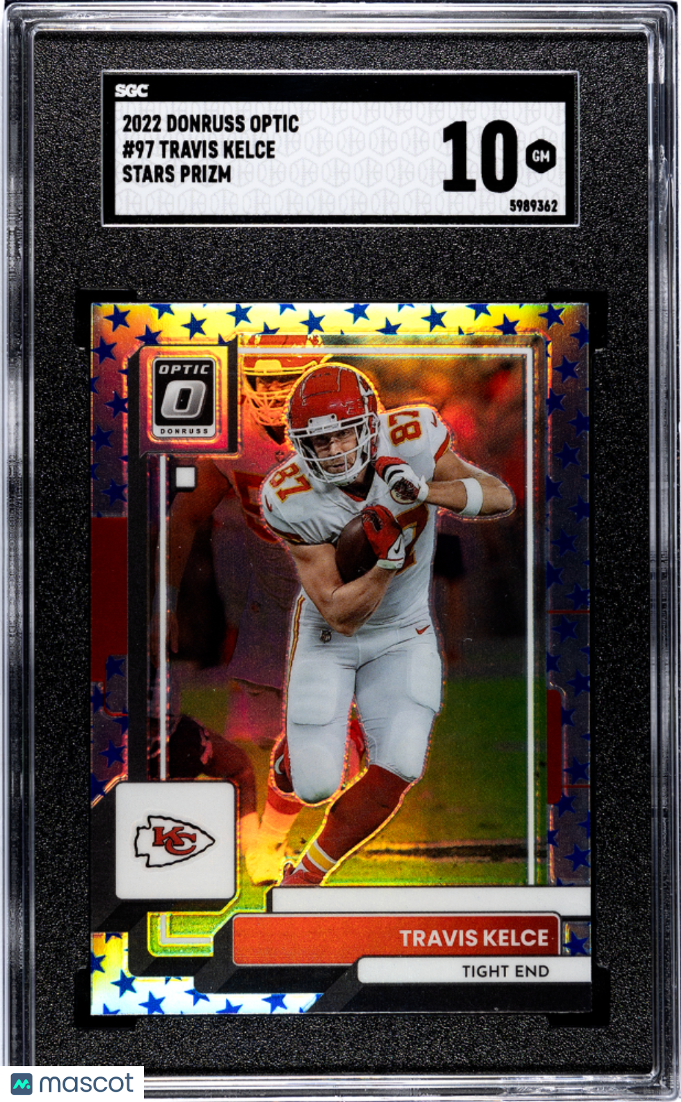 2022 Donruss Optic Travis Kelce Stars Prizm SGC 10