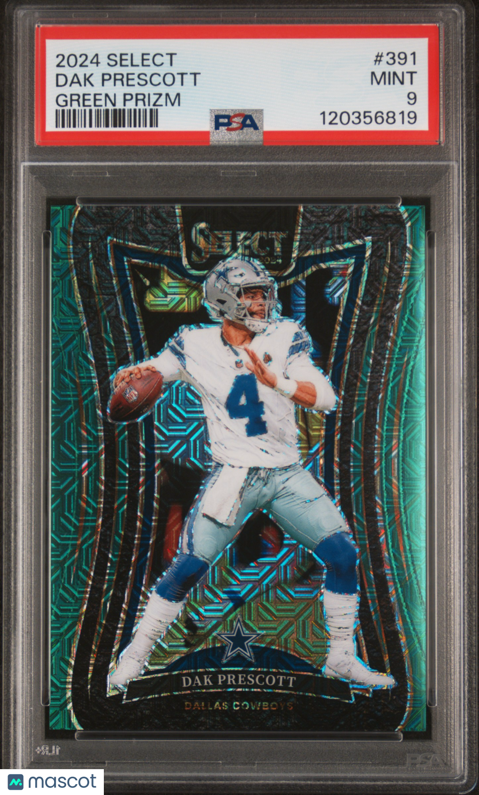 2024 Panini Select Dak Prescott Green Prizm PSA 9