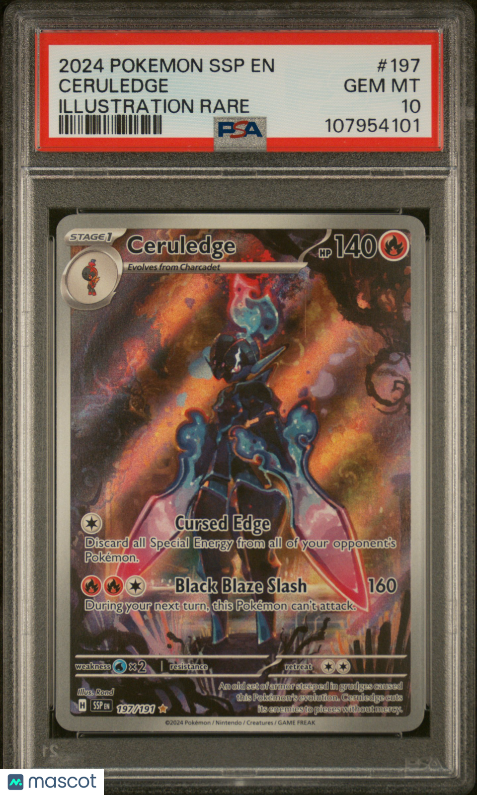 2024 Pokemon Ssp En-Surging Sparks Ceruledge Illustration Rare PSA 10