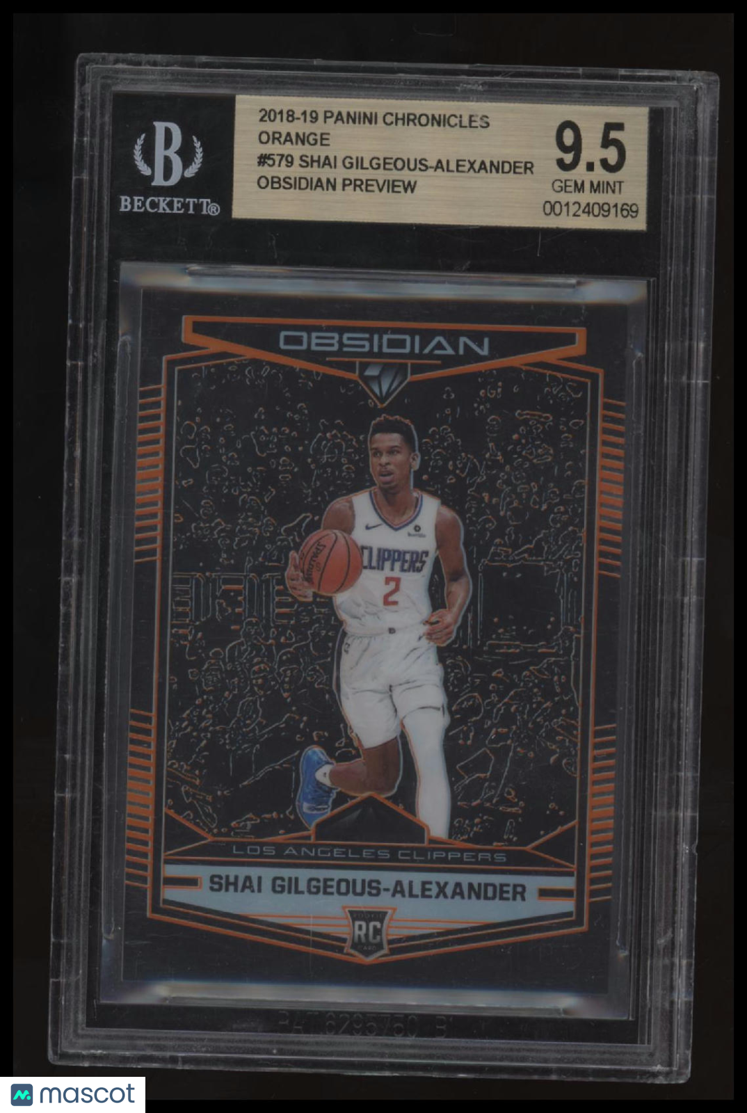 2018-19 Chronicles Orange Shai Gilgeous-Alexander/Obsidian Preview BGS 9.5
