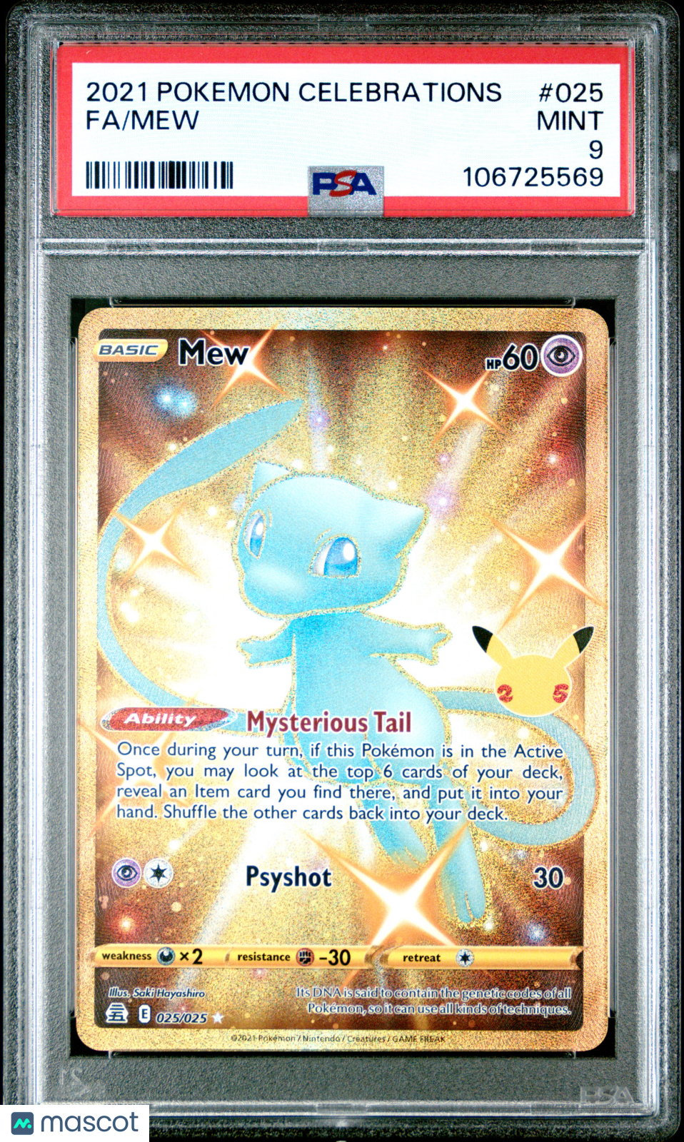 2021 Pokemon Celebrations Fa/Mew PSA 9