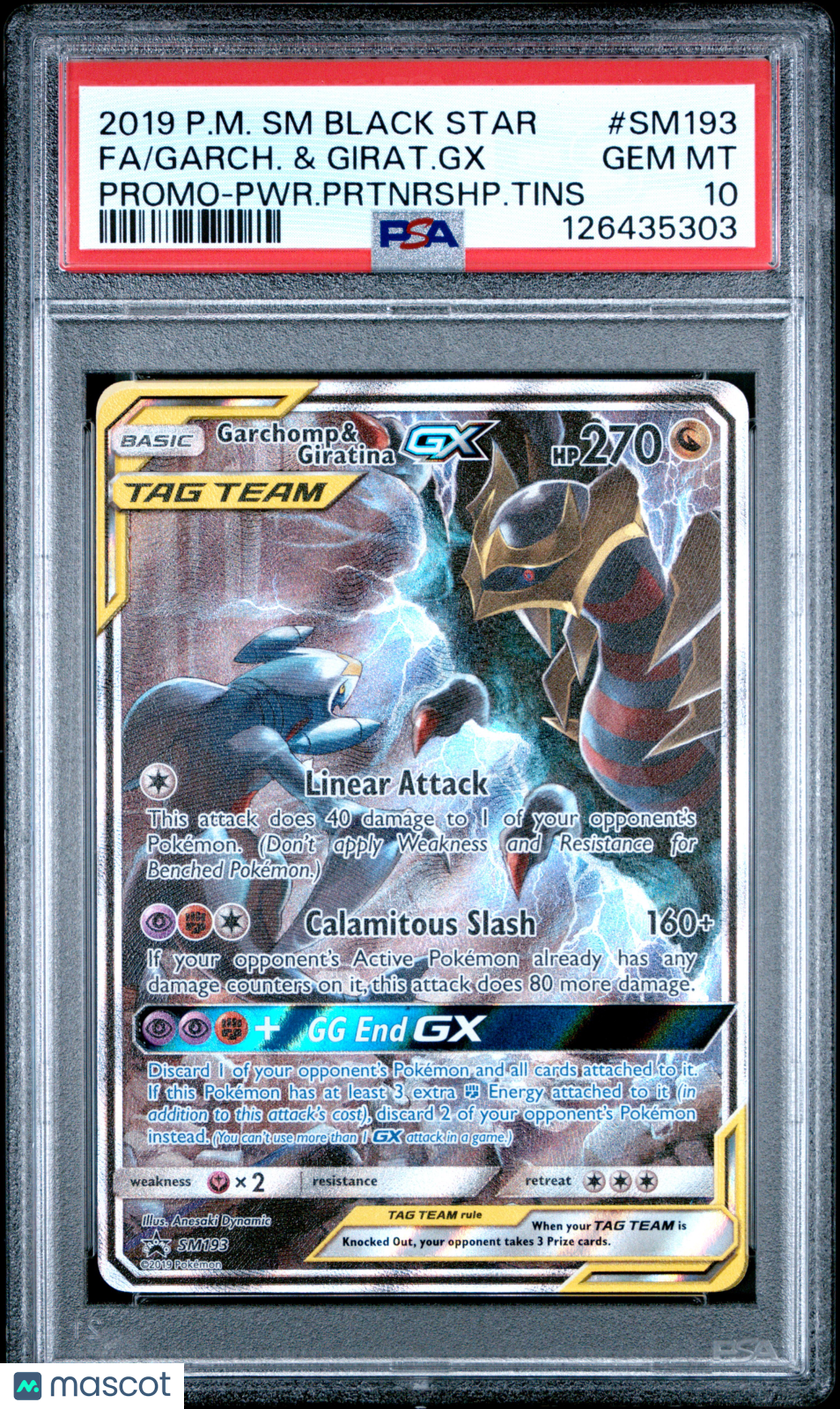 2019 Pokemon Sm Black Star Promo Garch. &amp; Girat.Gx Pwr.Prtnrshp.Tins PSA 10