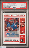 2023 Panini Chronicles Draft Picks Anthony Richardson Autograph PSA 10