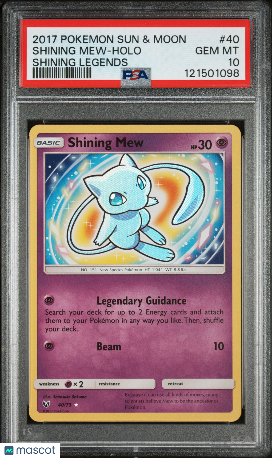 2017 Pokemon Sun &amp; Moon Shining Legends Shining Mew-Holo PSA 10