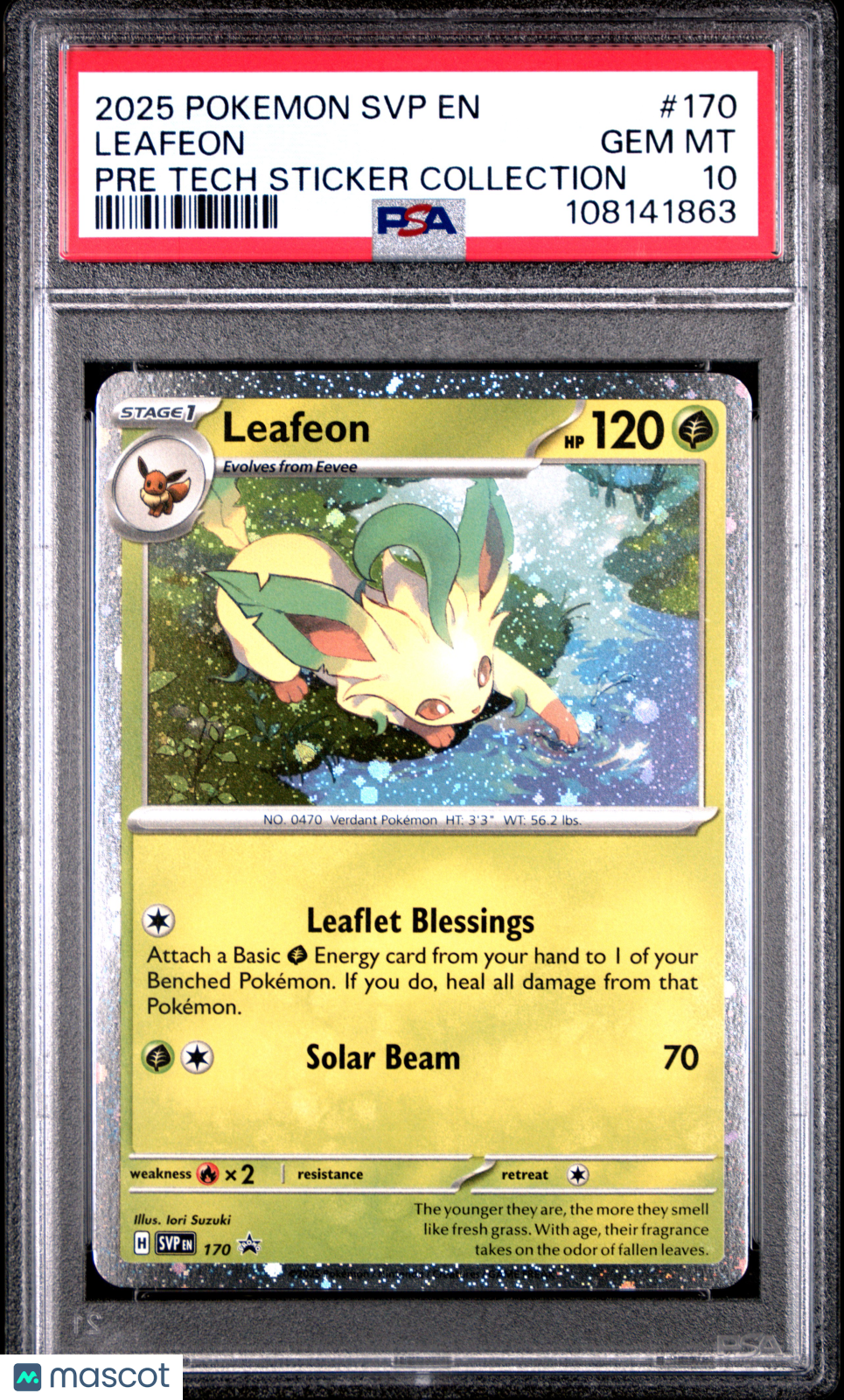 2025 Pokemon Svp Black Star Promo #170 Leafeon Tech Sticker Collection PSA 10