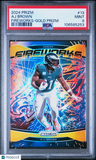 2024 Panini Prizm Fireworks Aj Brown Fireworks-Gold Prizm PSA 9