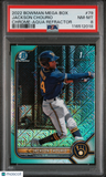 2022 Bowman Mega Box Chrome Jackson Chourio Chrome-Aqua Refractor PSA 8