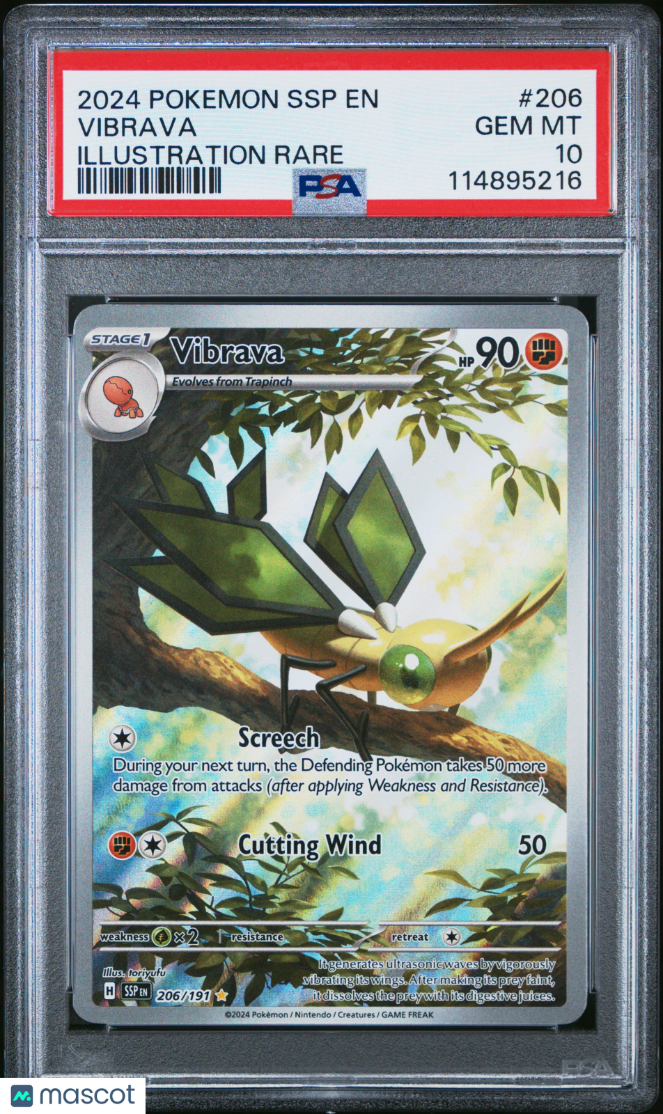 2024 Pokemon Ssp En-Surging Sparks Vibrava Illustration Rare PSA 10