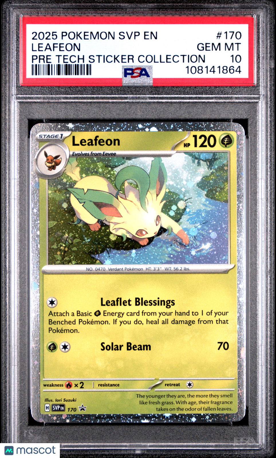 2025 Pokemon Svp Black Star Promo #170 Leafeon Tech Sticker Collection PSA 10
