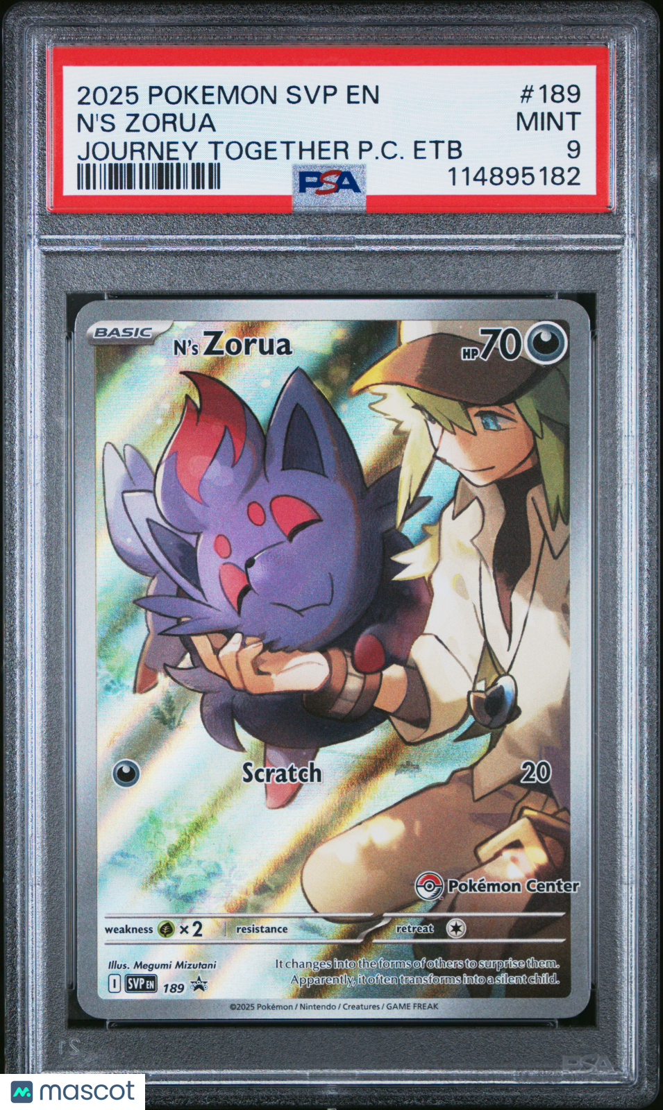 2025 Pokemon Svp En Black Star Promo N&#39;S Zorua Journey Together P.C. Etb PSA 9