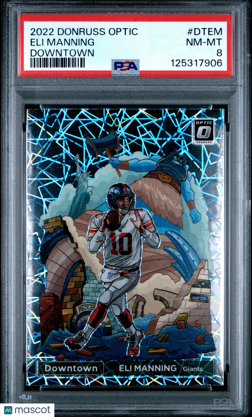 2022 Panini Donruss Optic Downtown Eli Manning Downtown PSA 8