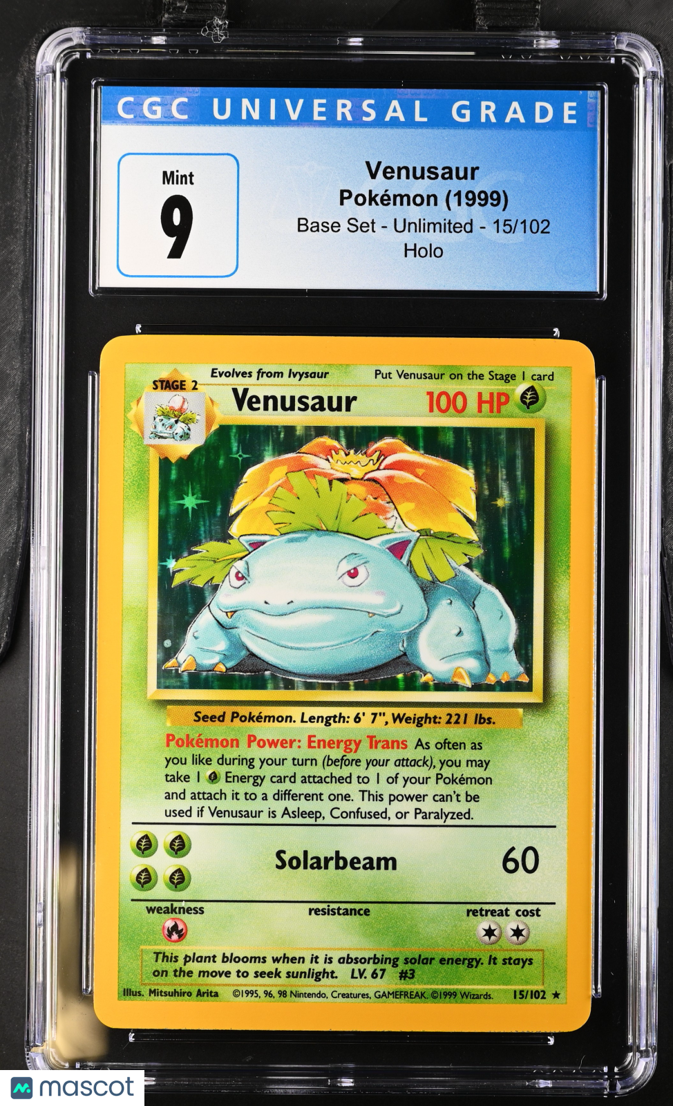1999 Base Set Venusaur CGC 9