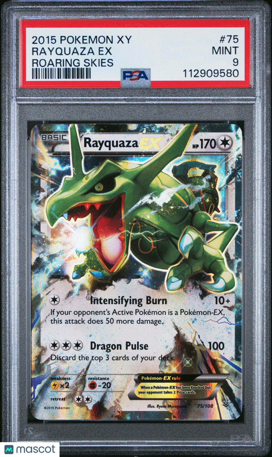 2015 Pokemon Xy Roaring Skies Rayquaza Ex Roaring Skies PSA 9