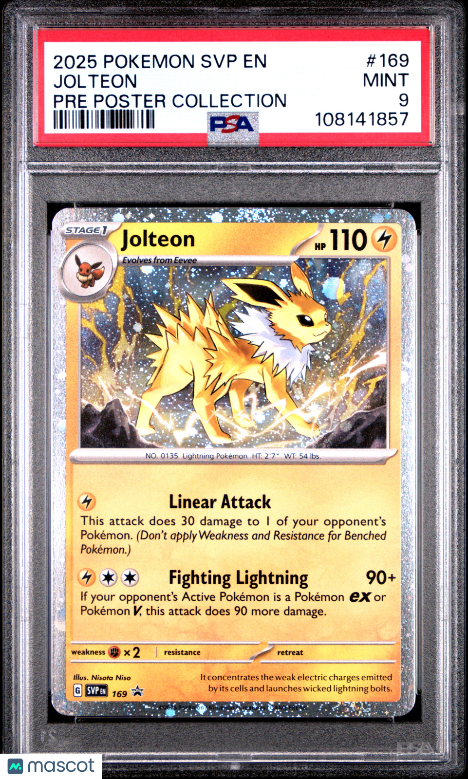 2025 Pokemon Svp En-Sv Black Star Promo #169 Jolteon Pre Poster Collection PSA 9