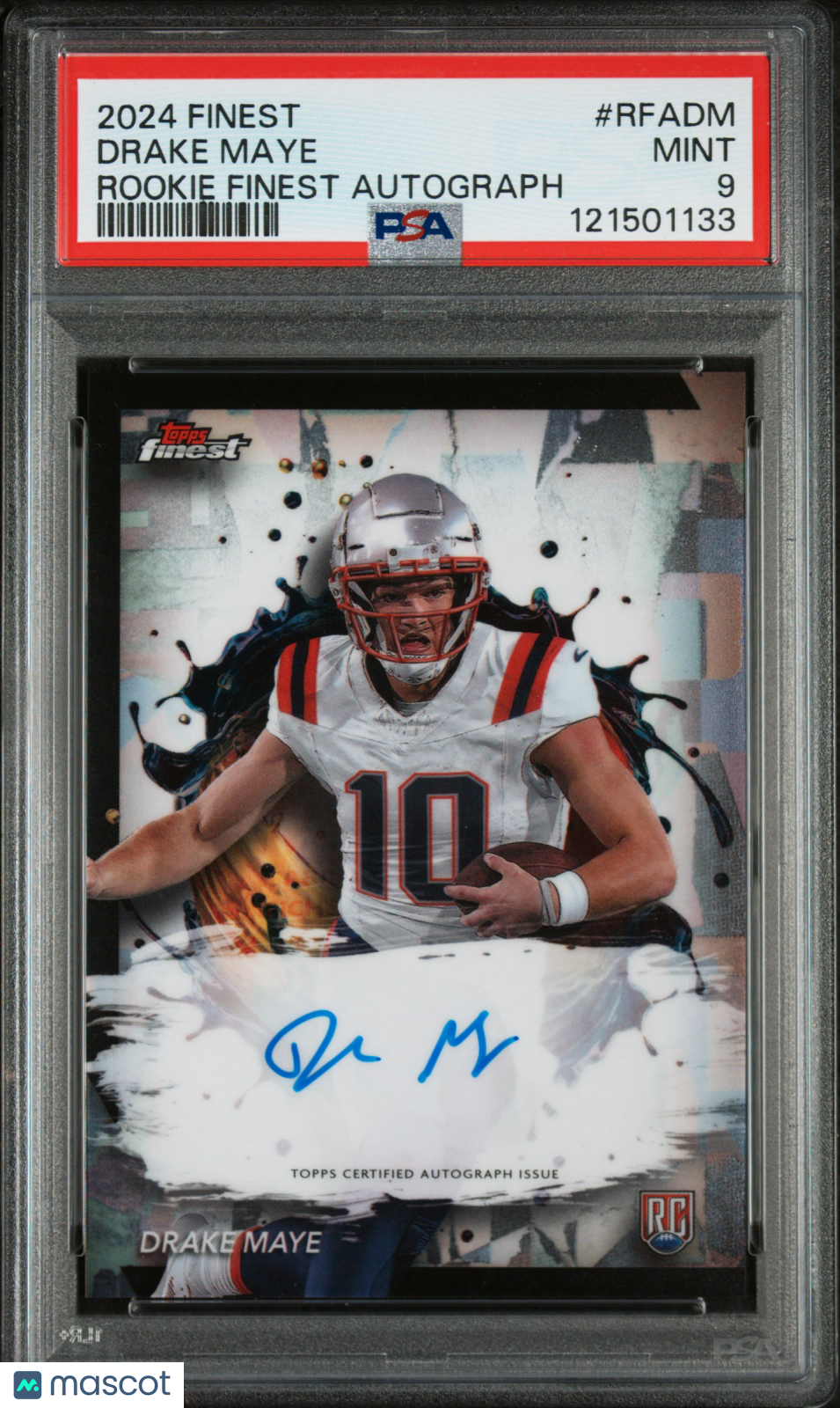 2024 Topps Finest Rookie Finest Autographs Drake Maye PSA 9