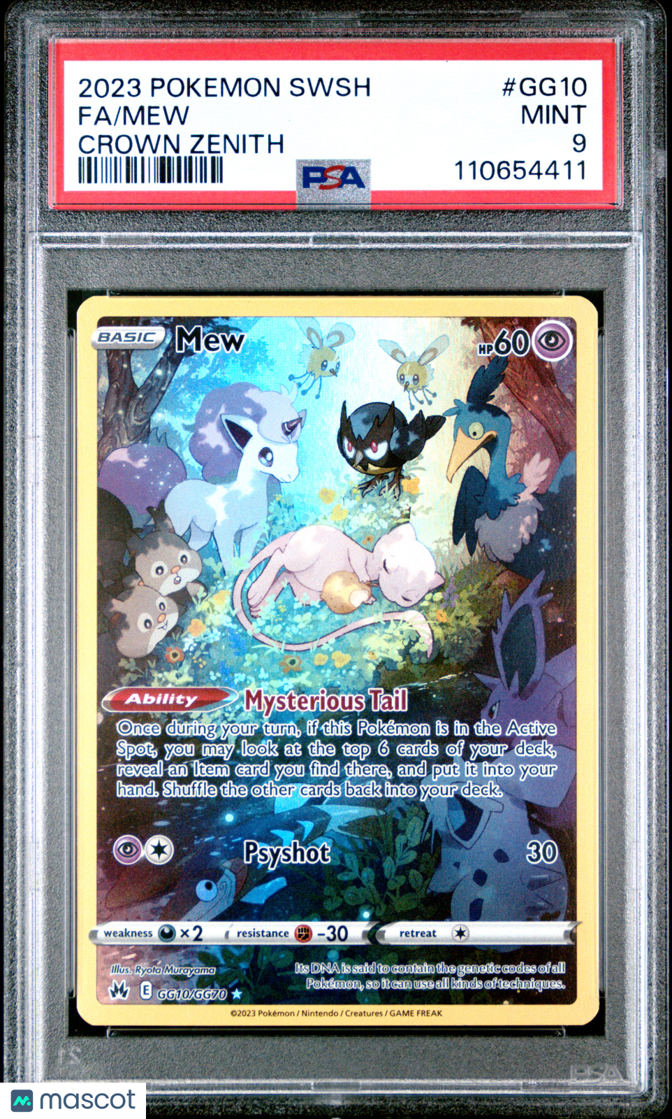 2023 Pokemon Sword And Shield Crown Zenith #GG10 Fa/Mew Crown Zenith PSA 9