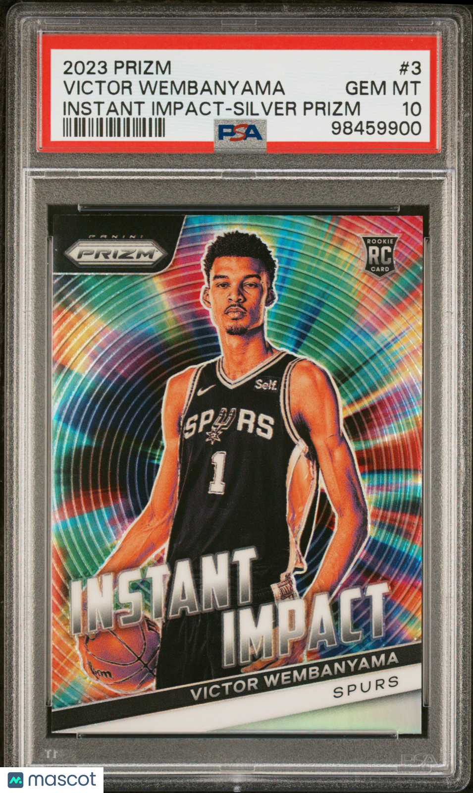 2023 Panini Prizm Instant Impact Victor Wembanyama Silver Prizm PSA 10