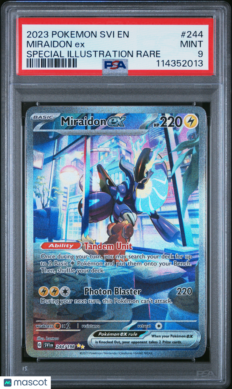 2023 Pokemon Svi En-Scarlet & Violet Miraidon Ex Special Illustration Rare PSA 9